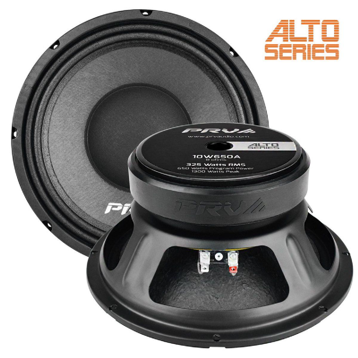 PRV AUDIO - 10" WOOFER - STAMPED STEEL BASKET - 2.5" VC - 650W PROGRAM POWER - ALTO SERIES (10W650A)
