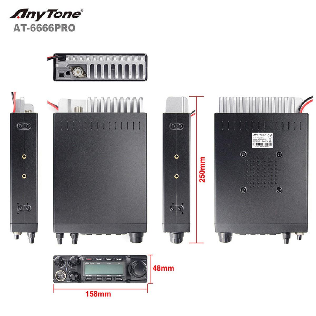 ANYTONE 10 METER RADIO WITH AM/FM/SSB 80 WATTS (AT-6666 PRO)