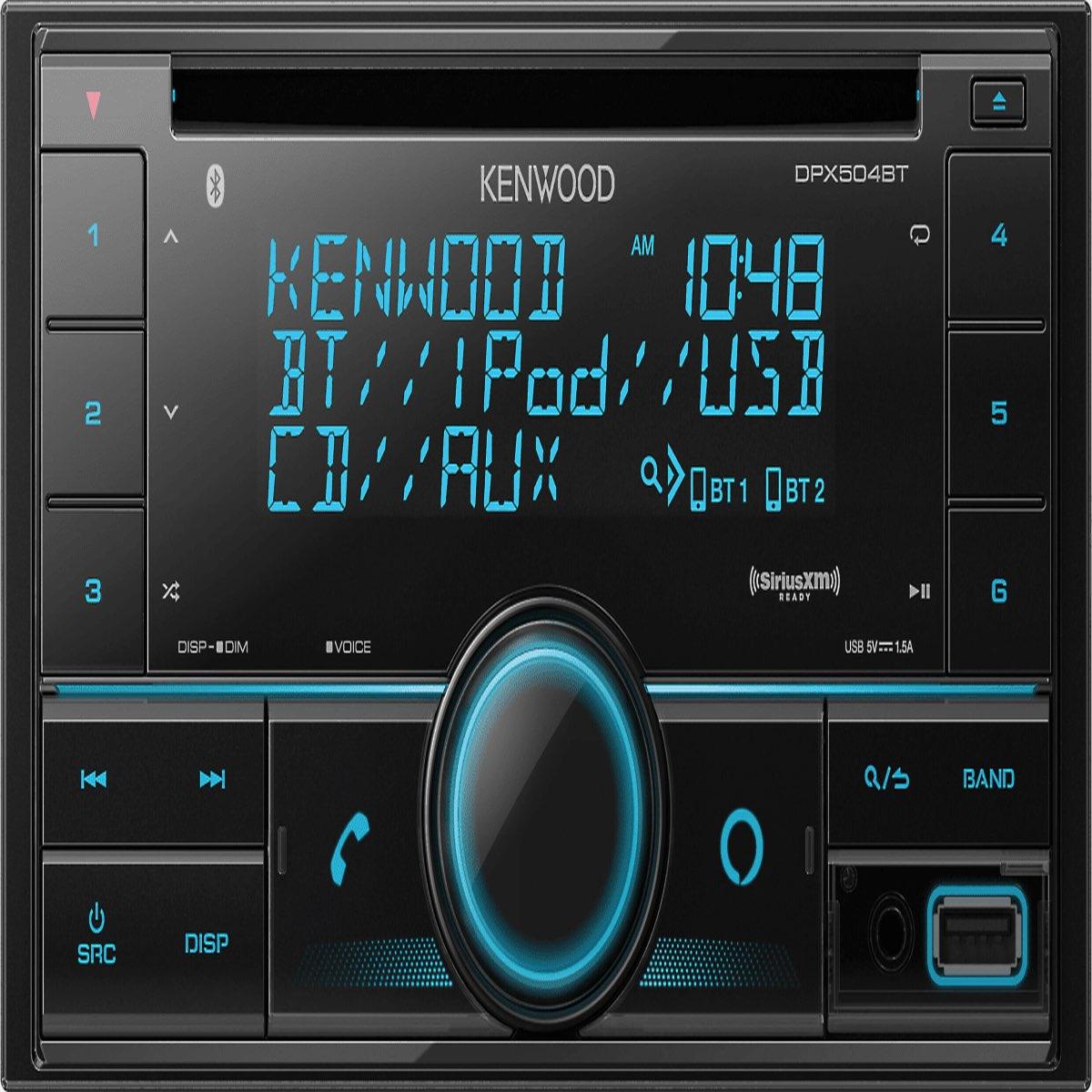 KENWOOD DOUBLE DIN AM/FM/CD W/USB & SIRIUSXM READY (DPX504BT)