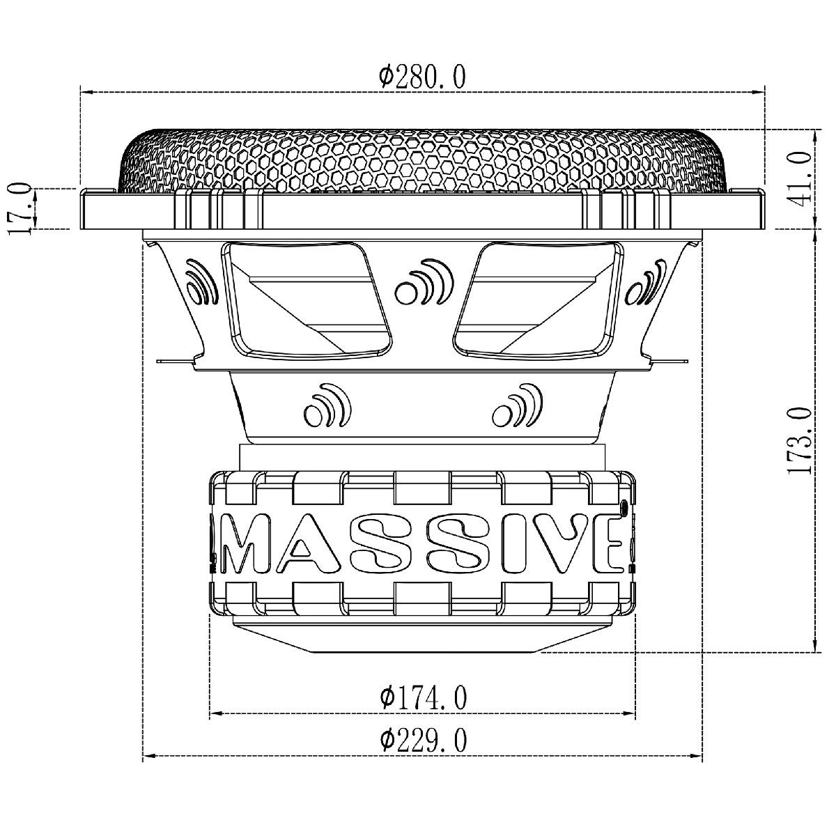 MASSIVE AUDIO 1500 WATT 10" WOOFER DVC 4 OHM (GTR104)