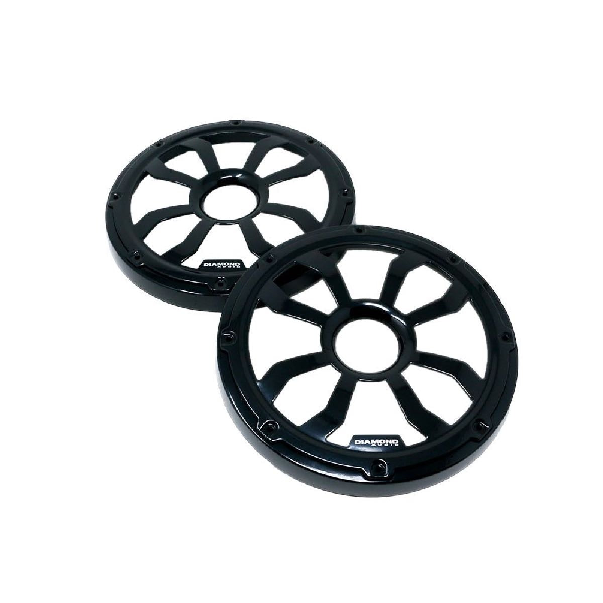 DIAMOND AUDIO MOTOR-SPORT 8" FLUSH MOUNT SPEAKER GRILLS STEEL WITH POWDER COATING PAIR BLACK (HXM8FBB)