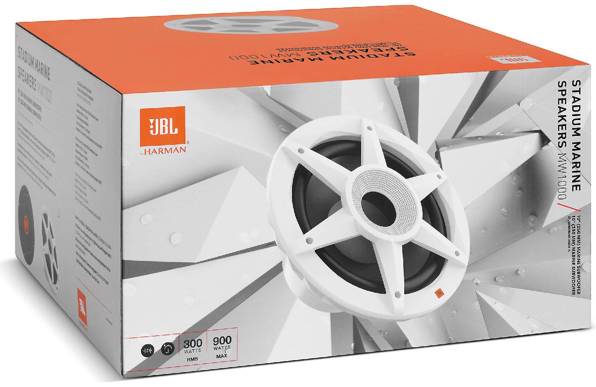 JBL STADIUM MARINE 10" PREMIUM MARINE WOOFER WITH RGB LED WHITE (MW1000AM)