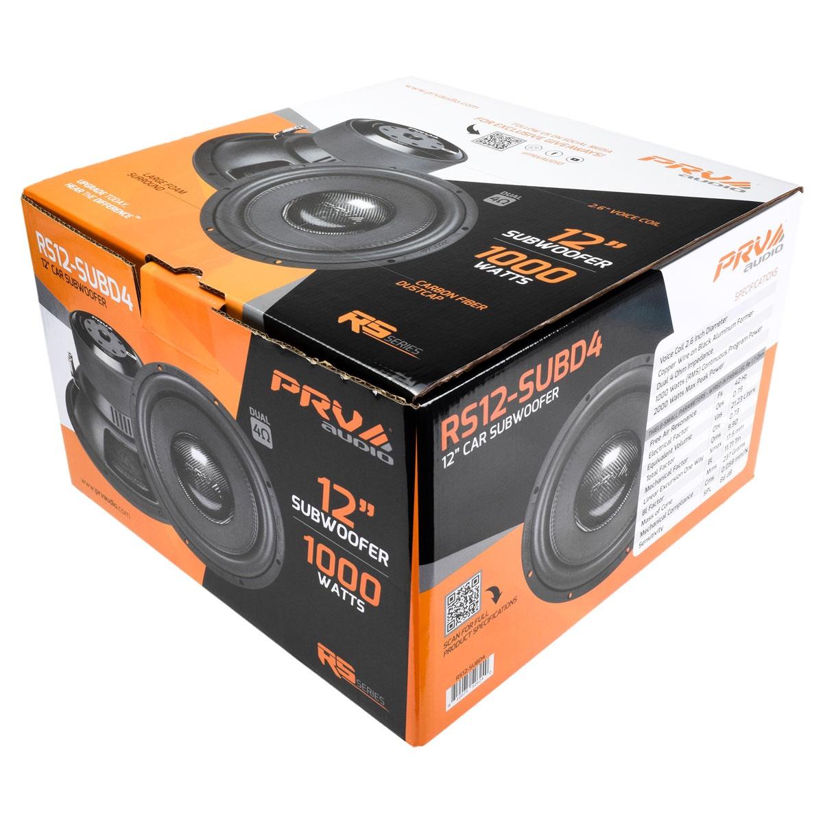 PRV AUDIO 12" 1000 WATT DVC 4 OHM SUBWOOFER (RS12-SUBD4)