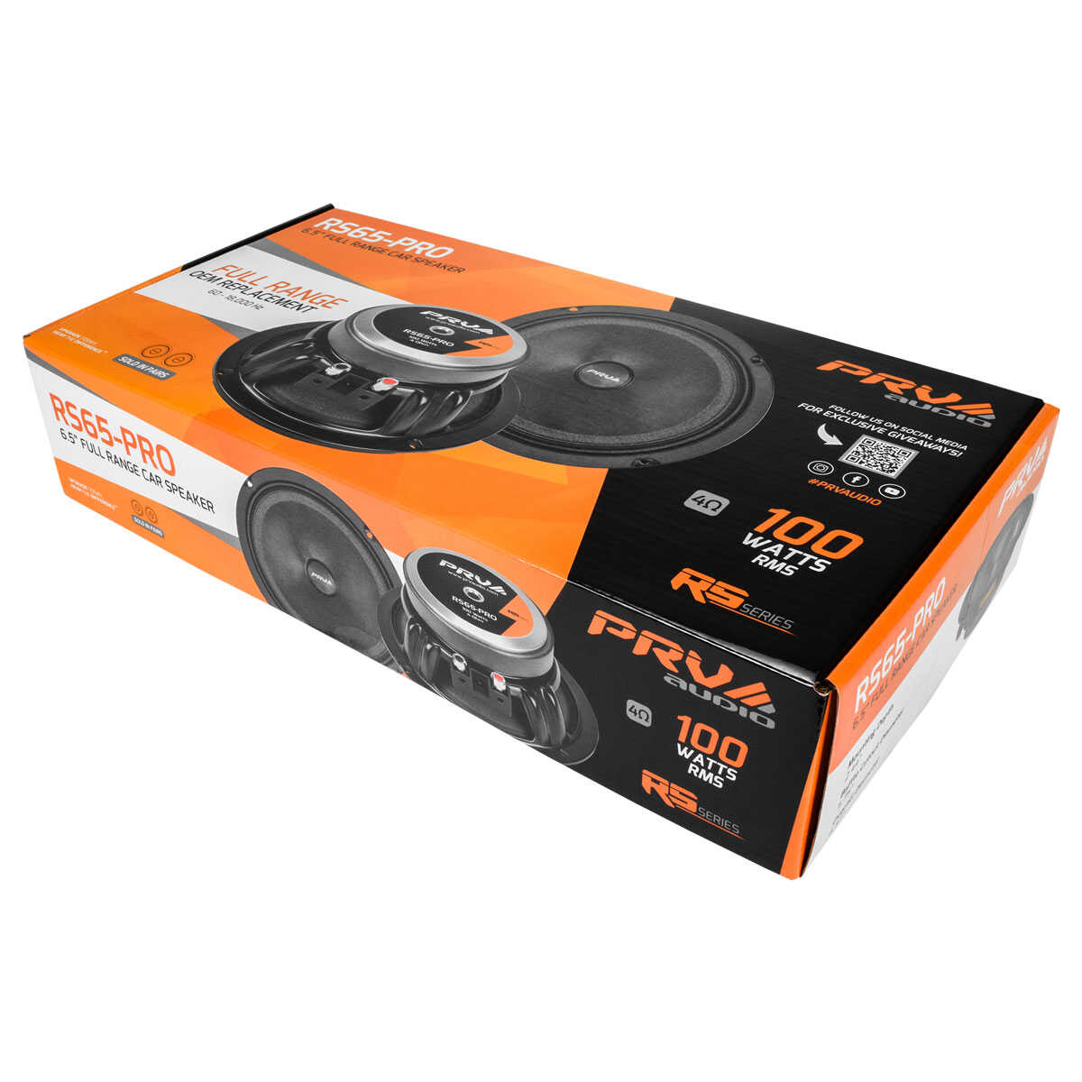 PRV AUDIO - 6.5" FULL RANGE - STAMPED STEEL BASKET - 1" VC - 100W POWER - 4 OHMS (RS65-PRO)