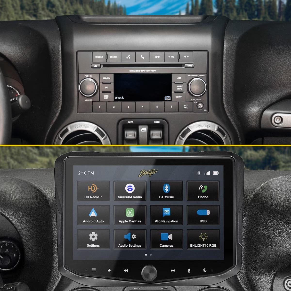 STINGER HORIZON10 FLUSH MOUNT WITH FULL INTEGRATION KIT FOR 11-18 JEEP WRANGLER JK (SRK-JK11HX)