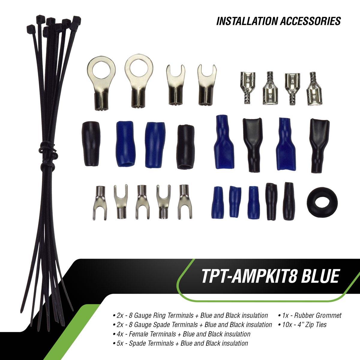 TIMPANO 8 GAUGE AMPLIFIER KIT BLUE WIRE (TPT-AMPKIT8BLUE)