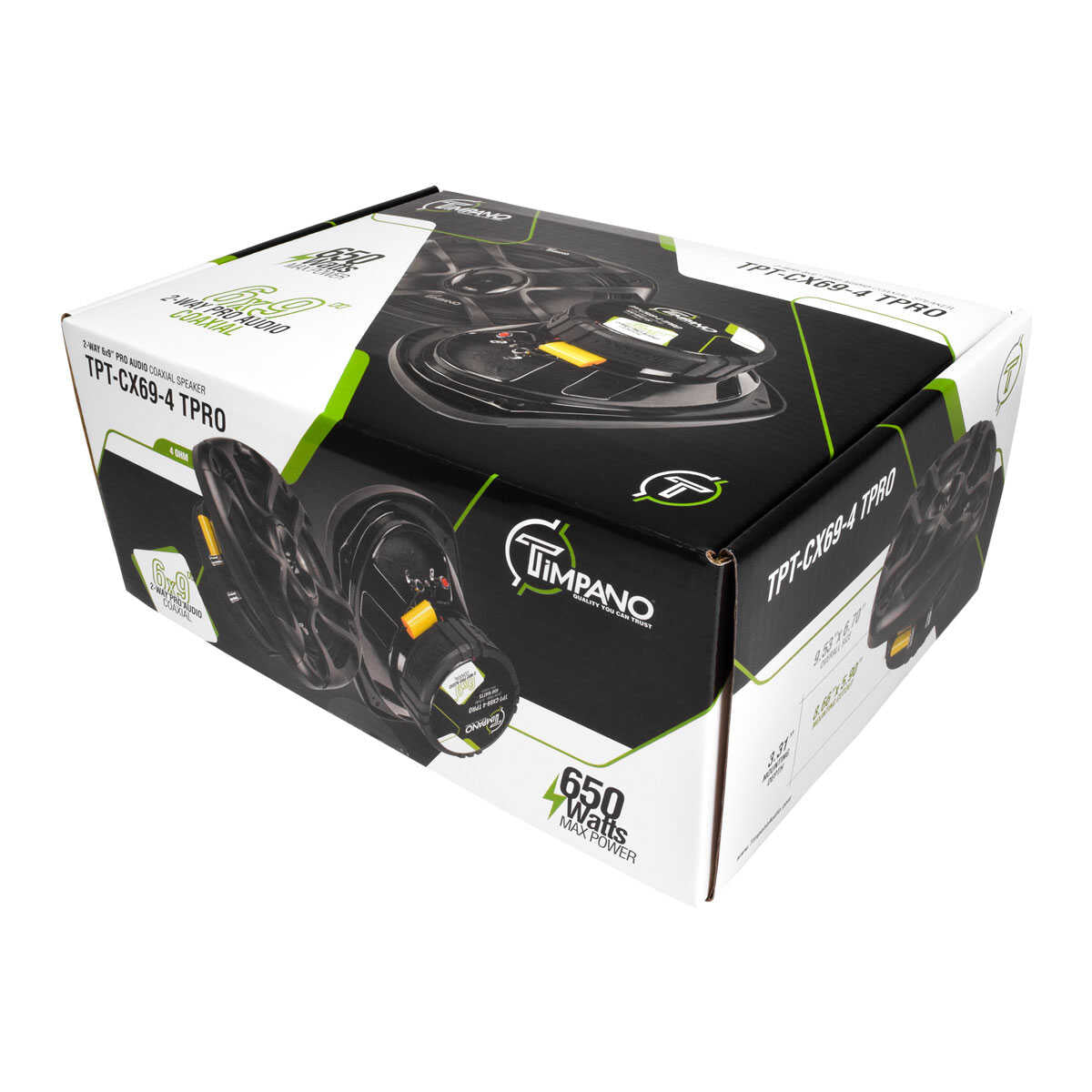 TIMPANO - 6X9" COAXIAL SPEAKER STAMPED STEEL BASKET 650 WATTS POWER 4 OHM (TPT-CX69-4 TPRO)