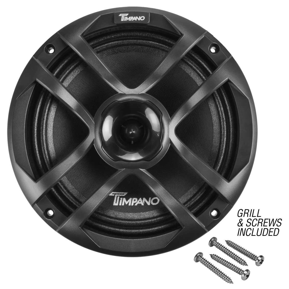 TIMPANO - 8" COAXIAL SPEAKER STAMPED STEEL BASKET 650 WATTS POWER 4 OHM (TPT-CX8-4 TPRO)