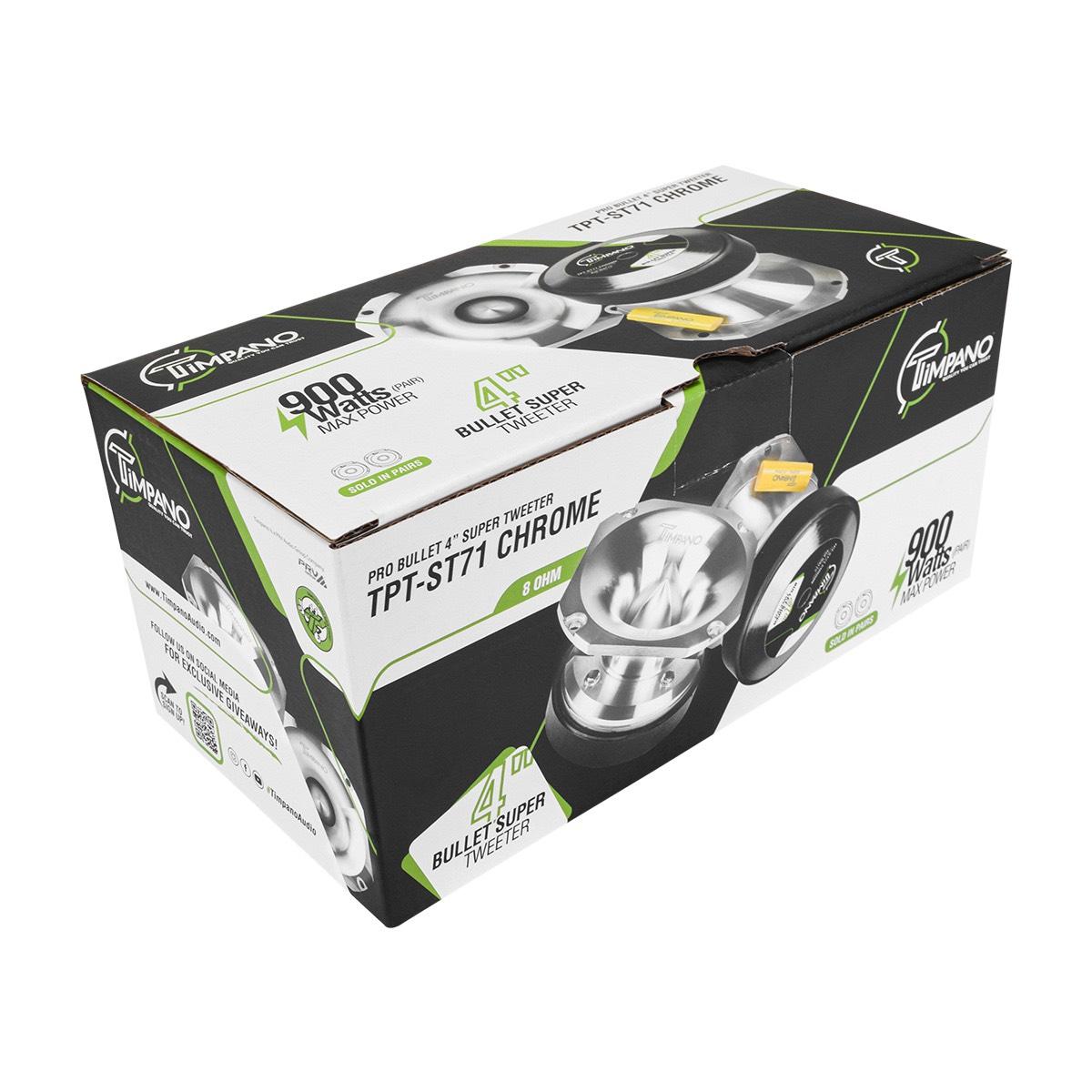 TIMPANO - 900 WATT 4" SUPER TWEETERS CHROME 8 OHM (TPT-ST71 CHROME)