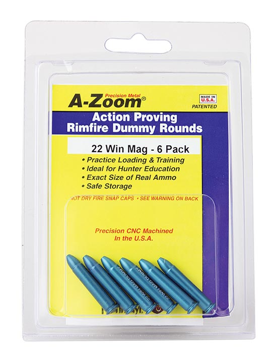 A-zoom 22 Win Mag Dummy Rounds 6 Pk