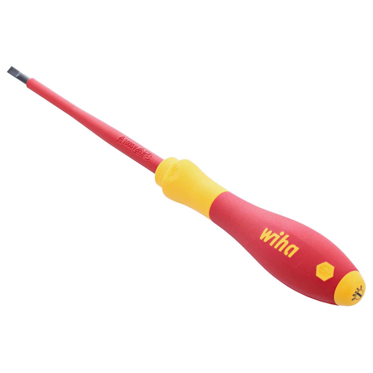Wiha Insulated Softfinish Slotted Screwdriver 3.5mm X 100mm