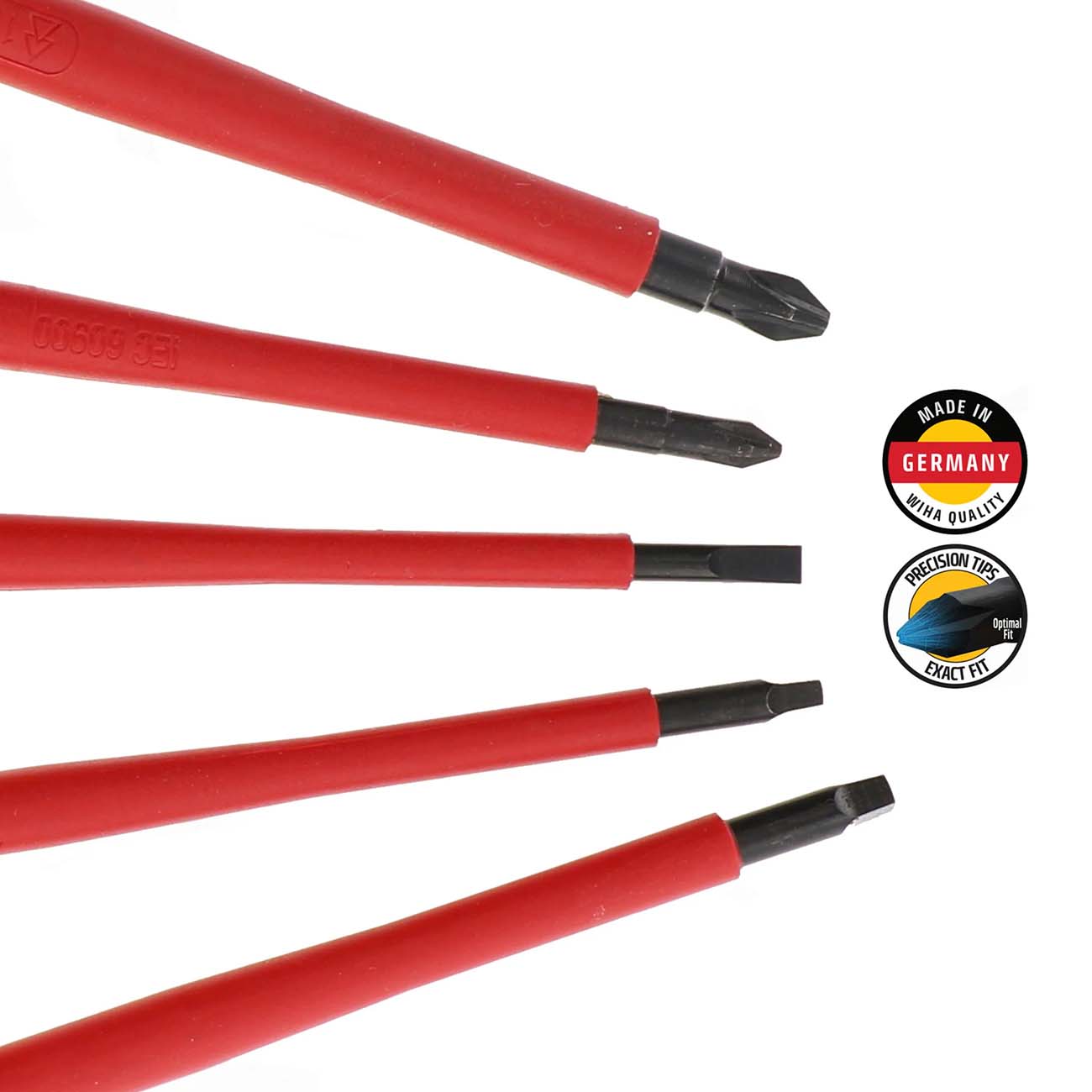 Wiha Softfinish Slotted/phillips/square Insulated Screwdriver Set (5 Piece Set)