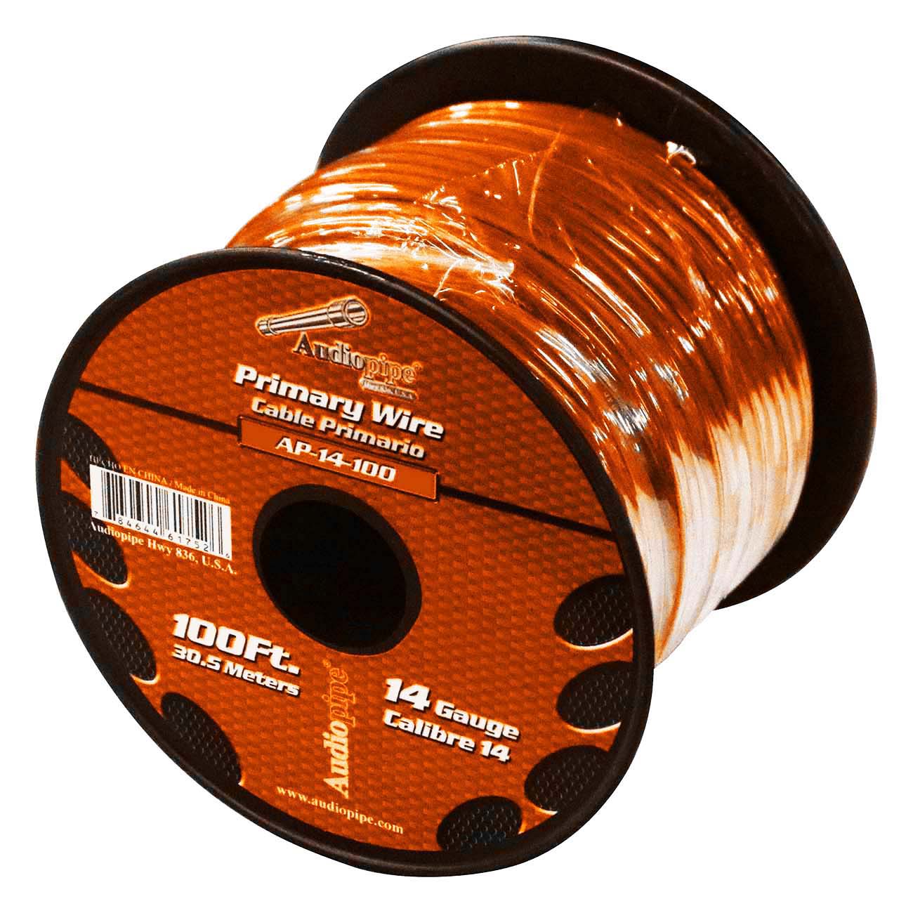 Audiopipe 14 Gauge 100ft Orange Primary Wire