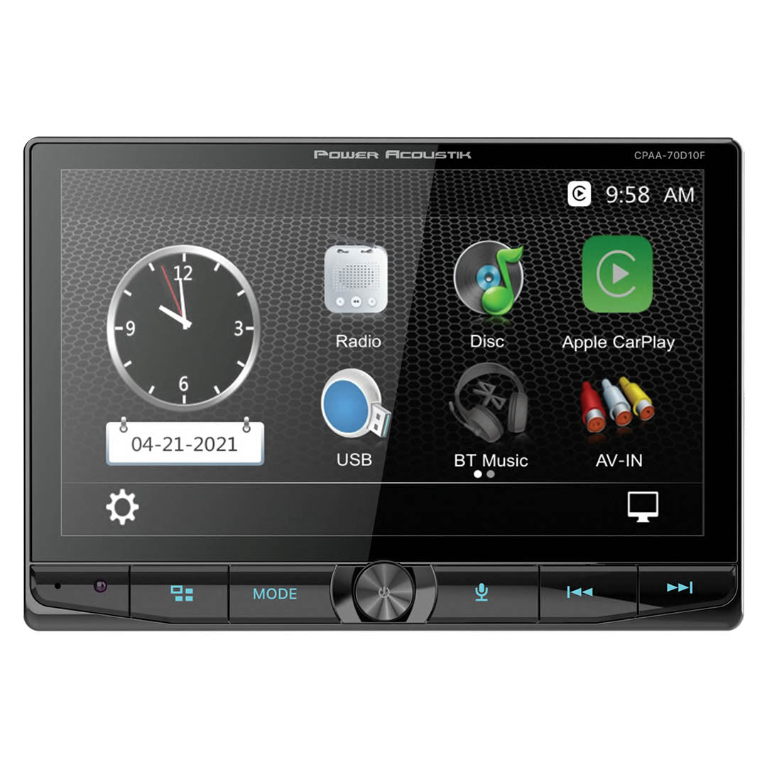 Power Acoustik 10.6" Floating Double Din Dvd With Apple Car Play & Android Auto