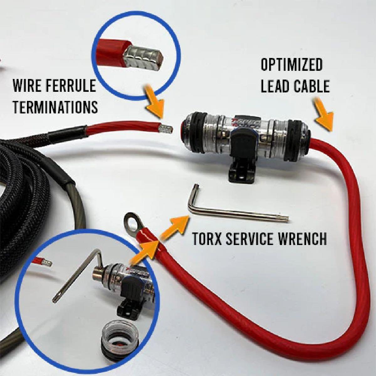 VELOCITY PREMIUM 8 GAUGE AMPLIFIER POWER KIT WITH SERVICE DISCONNECT (VWH-8G)