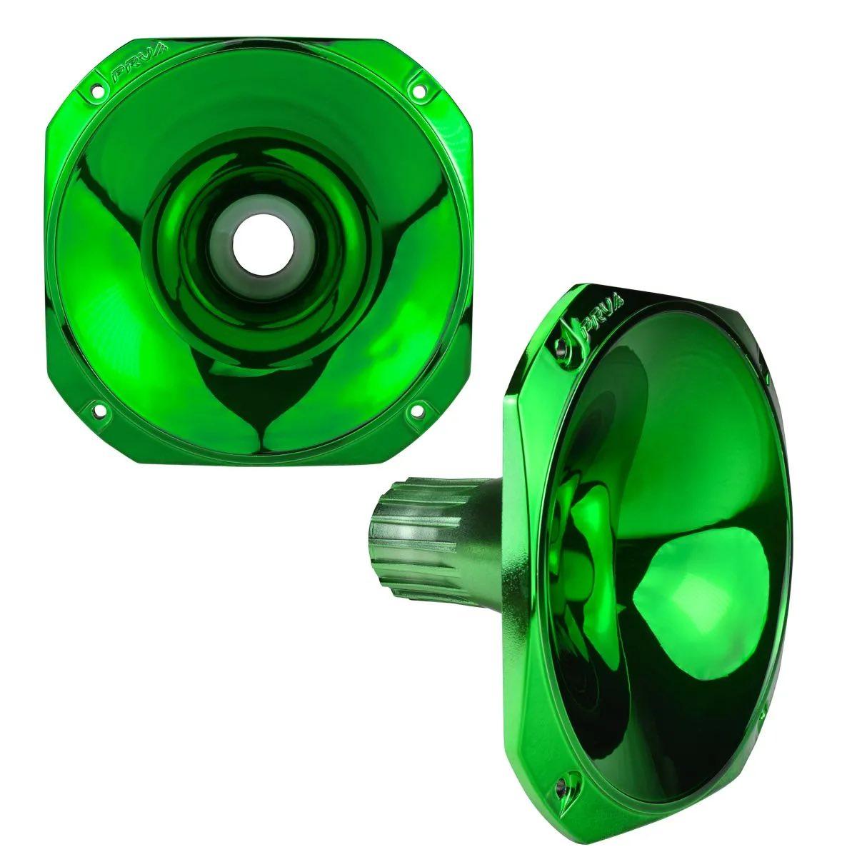 PRV AUDIO - 1" EXIT SCREW-ON WAVE GUIDE - 45�� X 45�� - GREEN CHROME FINISH - SHORT VERSION (WGP14-25GREENCR- S)