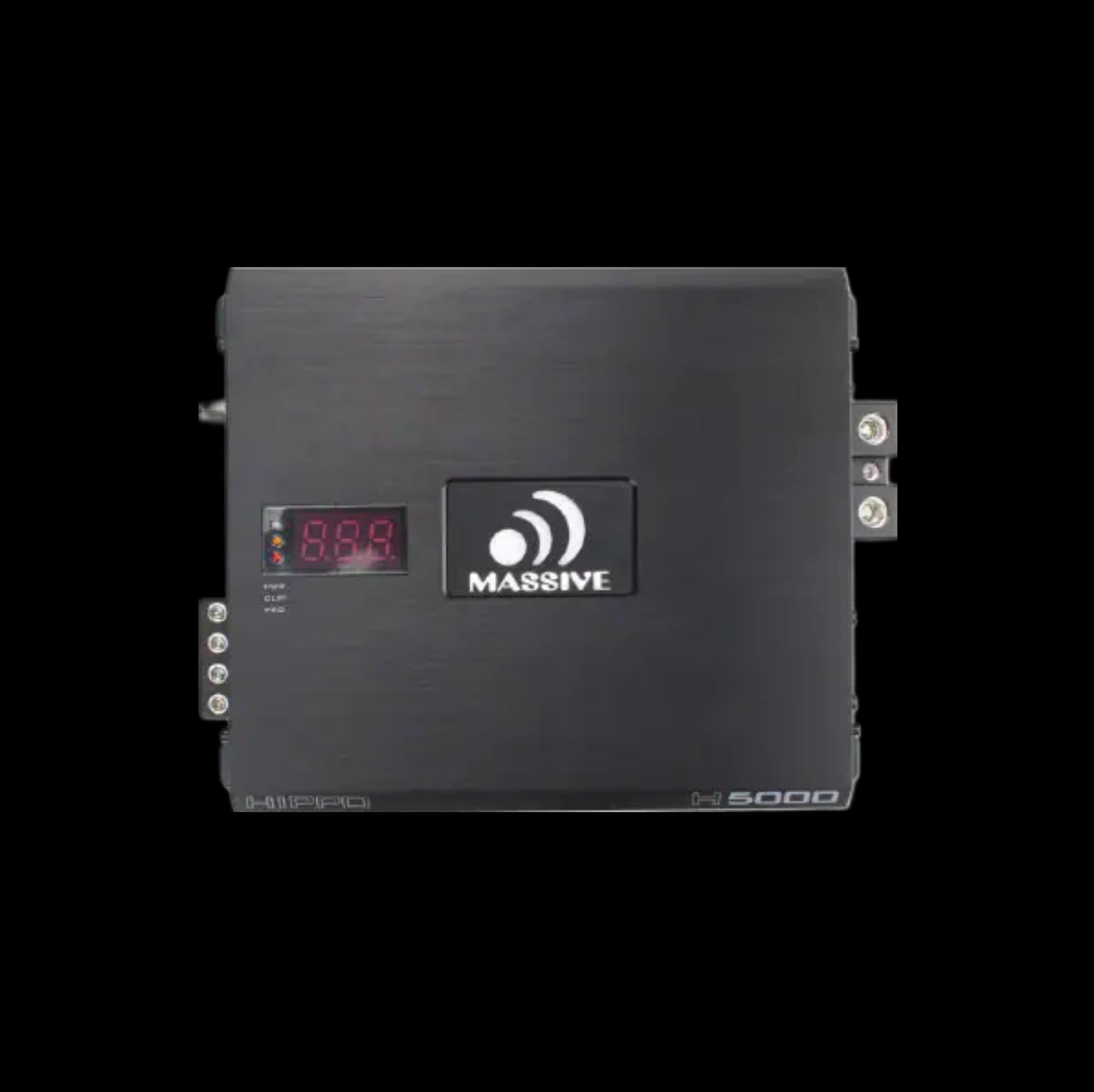 CH BEATS Massive 5000 watt mono block amplifier with digital display and black metal casing