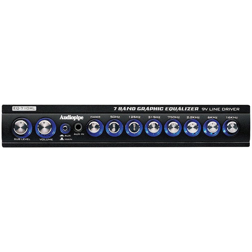 Audiopipe 7 Band Graphic Equalizer With Hi/lo Converter (9v Line Driver)