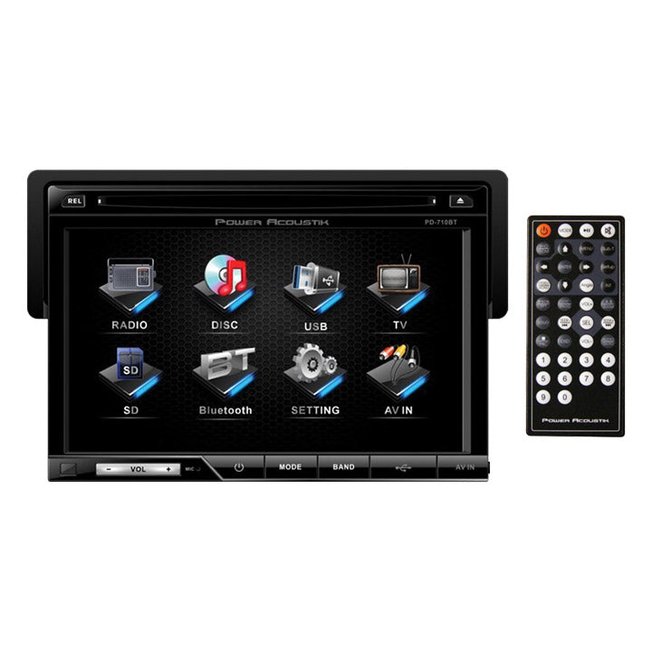 Power Acoustik Oversized 7" Detach Touch Screen Receiver Tft/lcd Dvd Am/fm Bluetooth A2dp
