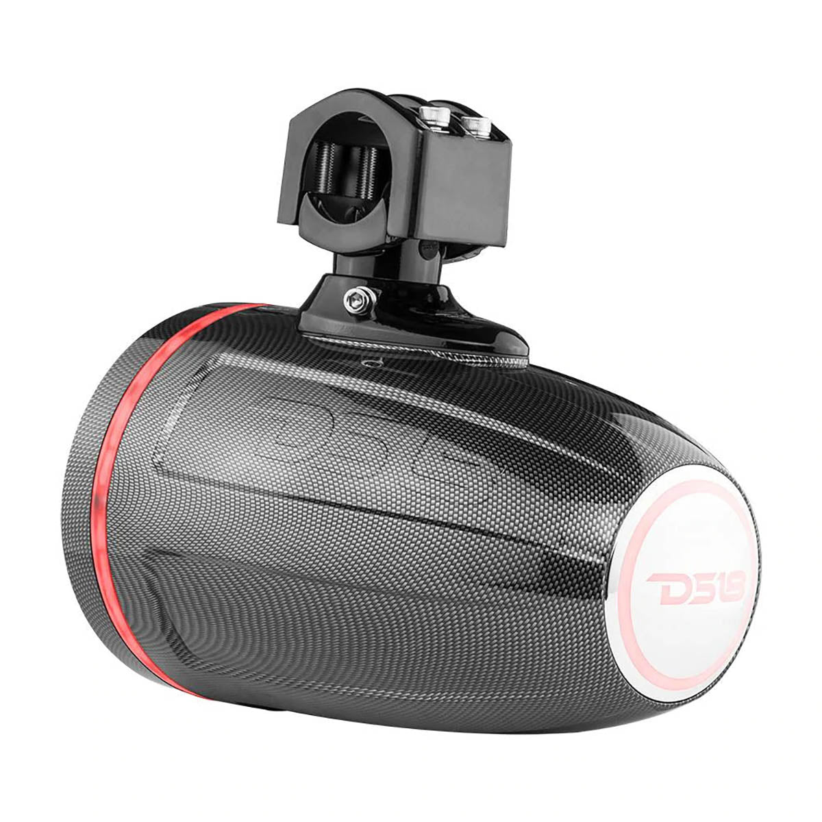 DS18 HYDRO 6.5″ Marine Wake Tower Speakers RGB Lights, 300W Max – Color: Black Carbon Fiber