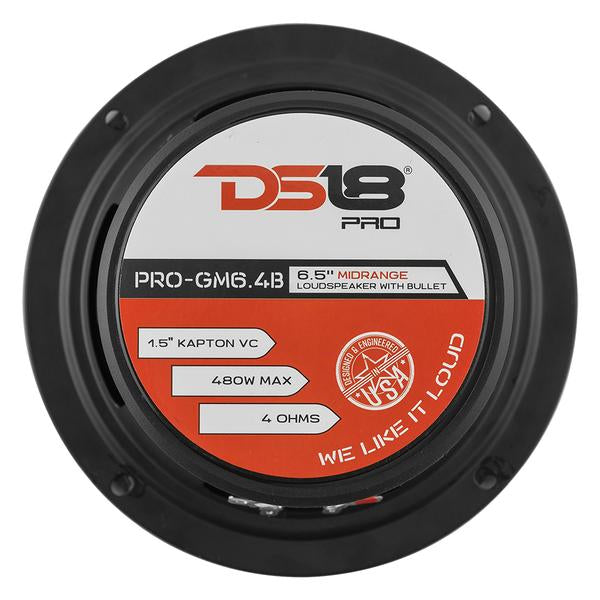 DS18 6.5″ Midrange Bullet Speaker, 140W RMS/480W Max, 4 Ohm