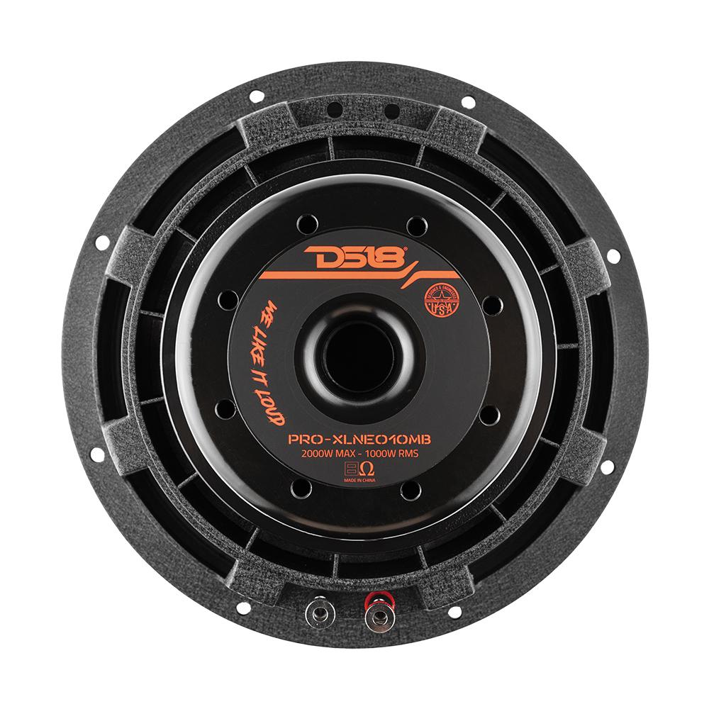 DS18 10″ Neodymium Mid-Bass Speaker, 1000W RMS/2000W Max, 8 Ohm