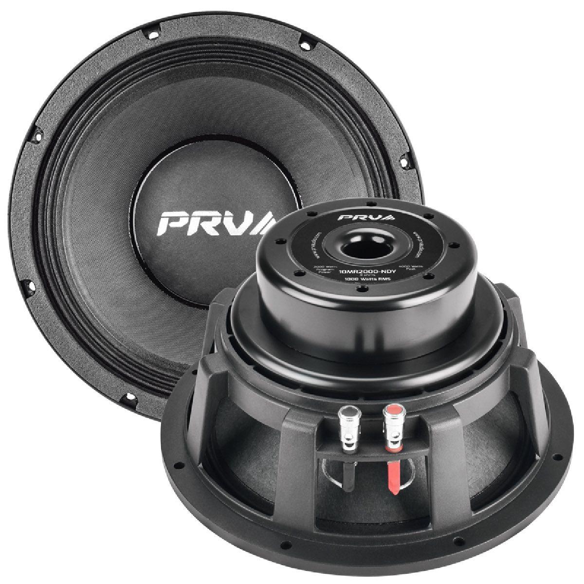 PRV AUDIO - 10" MID RANGE - NEODYMIUM - ALUMINUM BASKET - 4" VC- 2000W PROGRAM POWER (10MR2000-NDY)