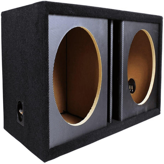 ATREND 12" DUAL VENTED BOX SEPARATE CHAMBERS BLACK GLOSS FRONT (12DVRBLACK)