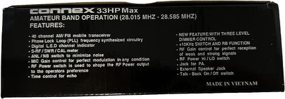 CONNEX HIGH POWER 10 METER RADIO 200-300 WATTS FACTORY REPAIR WARRANTY ONLY (33HPMAX)