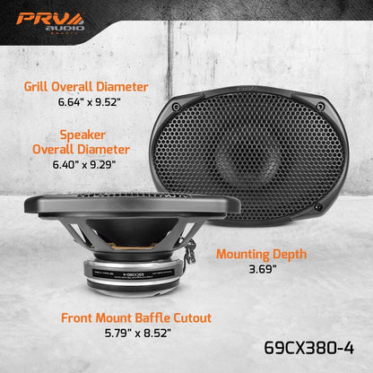 PRV AUDIO - 6x9" 2 WAY FULL RANGE COAXIAL LOUDSPEAKER SOLD AS EACH (69CX380-4)