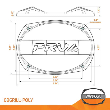 PRV AUDIO - 6x9" LOUDSPEAKER GRILL (69GRILL-POLY)