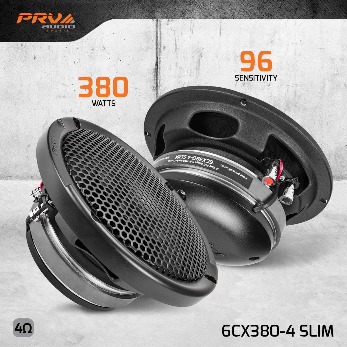 PRV AUDIO - 760 WATT 2-WAY FULL RANGE 6.5" PRO AUDIO COAXIAL (6CX380-4SLIM)