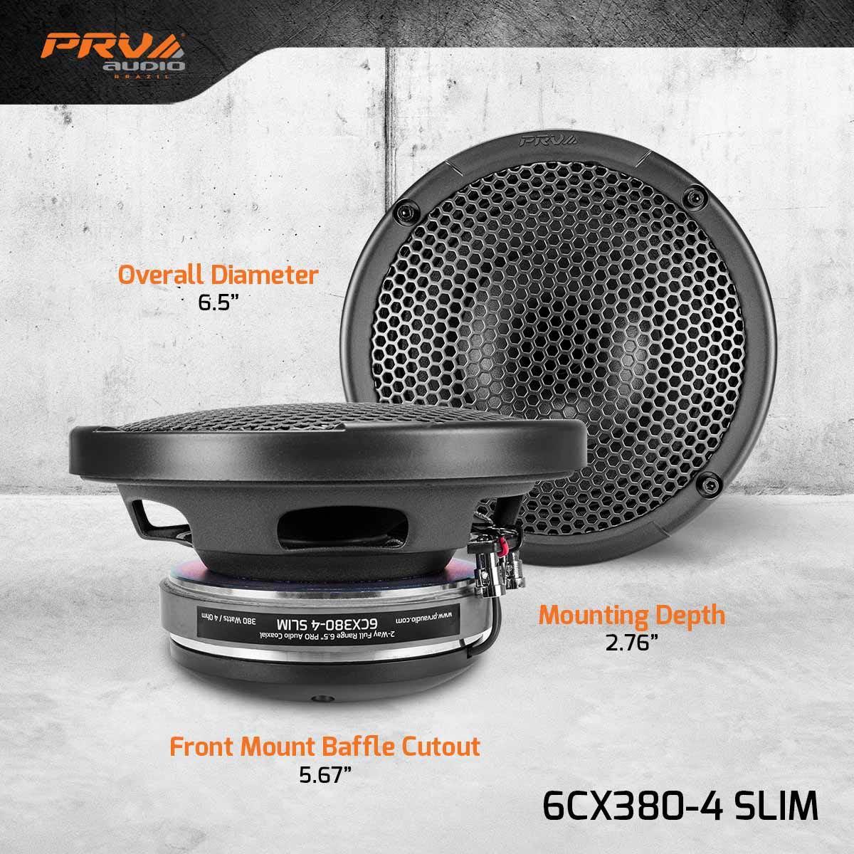 PRV AUDIO - 760 WATT 2-WAY FULL RANGE 6.5" PRO AUDIO COAXIAL (6CX380-4SLIM)