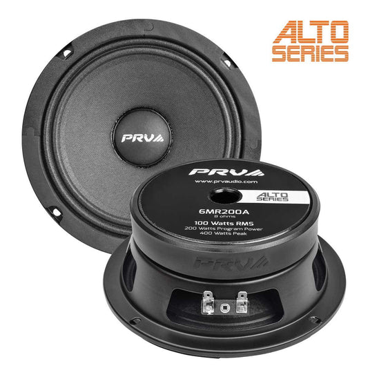 PRV AUDIO - 6" MID RANGE - STAMPED STEEL BASKET - 1.5" VC - 200W PROGRAM POWER - ALTO SERIES - SLIM DESIGN (6MR200A)