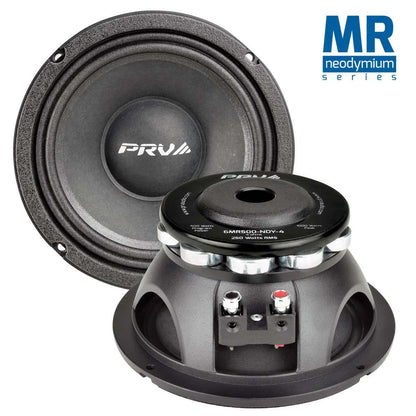 PRV AUDIO - 6" MID RANGE - NEODYMIUM - ALUMINUM BASKET - 2" VC - 500W PROGRAM POWER - 4 OHMS (6MR500-NDY-4)