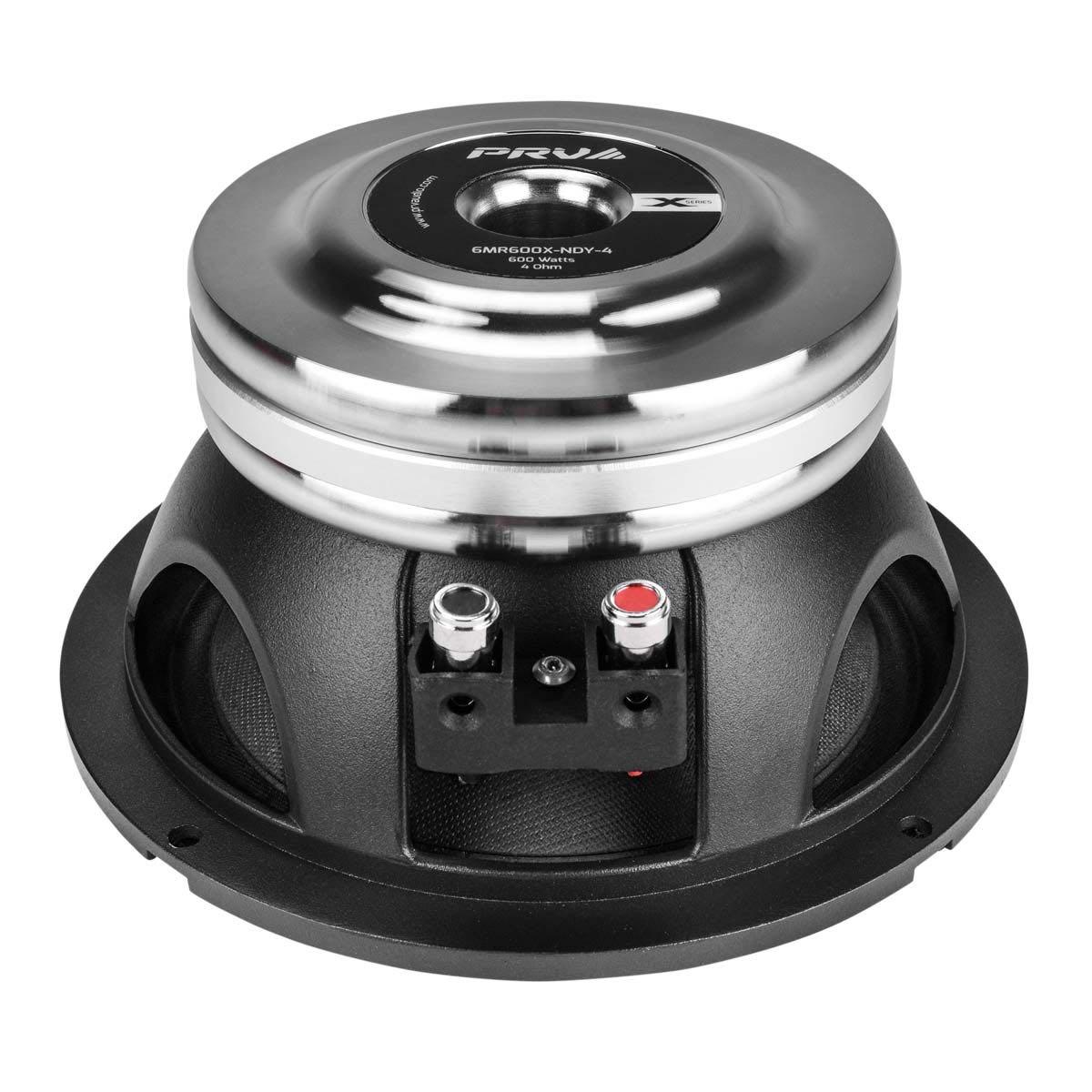 PRV AUDIO - 6" Mid Range - 2" VC - 600W Program Power - 4 Ohms (6MR600X-NDY-4)