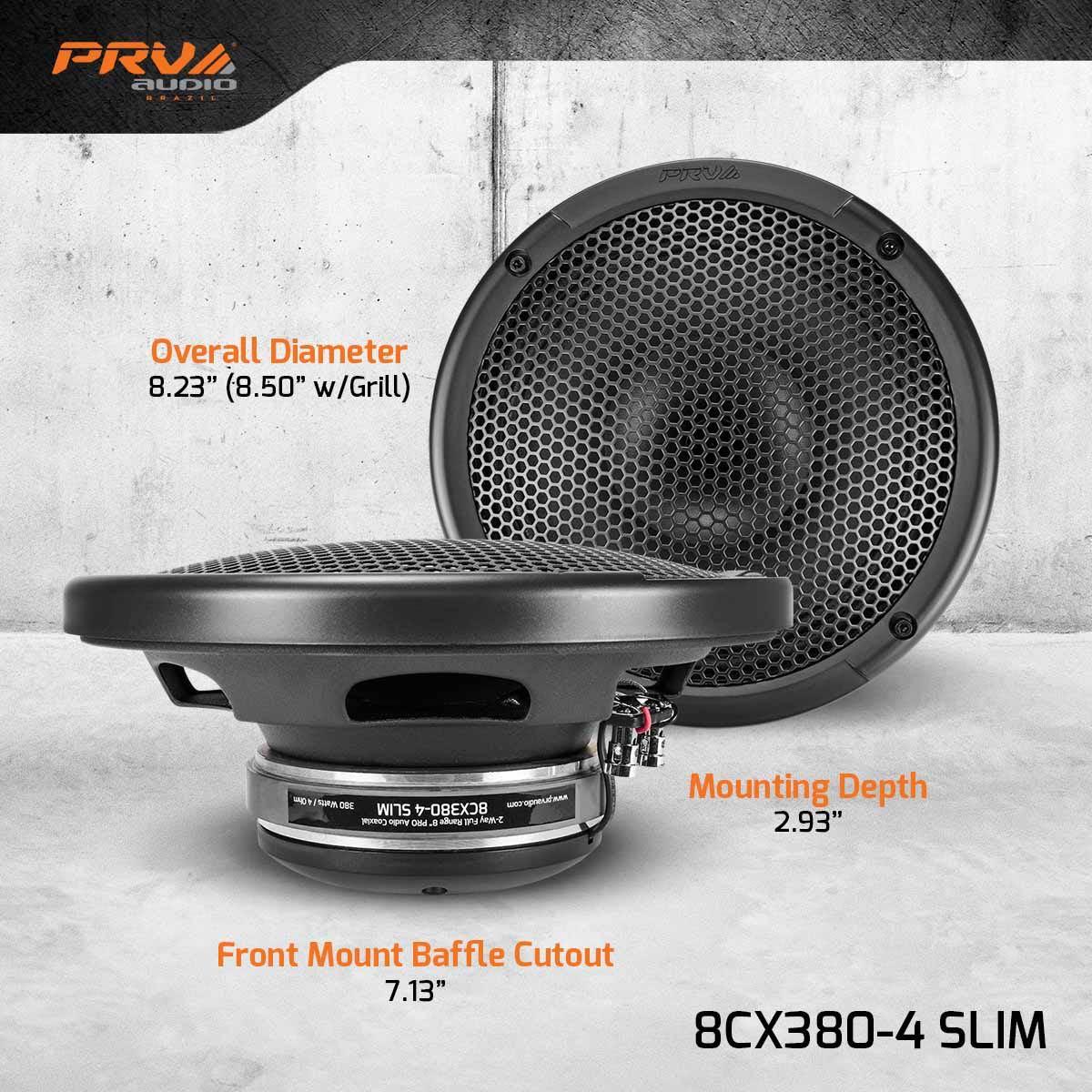 PRV AUDIO - 8��� FULL RANGE SLIM COAXIAL LOUDSPEAKER (8CX380-4 SLIM)
