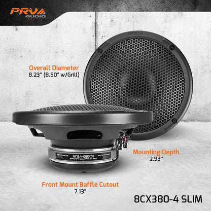 PRV AUDIO - 8��� FULL RANGE SLIM COAXIAL LOUDSPEAKER (8CX380-4 SLIM)