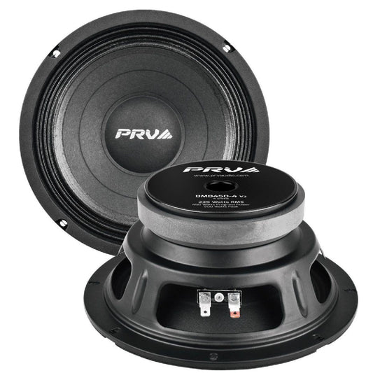 PRV AUDIO - 8"" MID BASS - STAMPED STEEL BASKET - 2""VC - 450W PROGRAM POWER - 4 OHMS (8MB450-4V2)