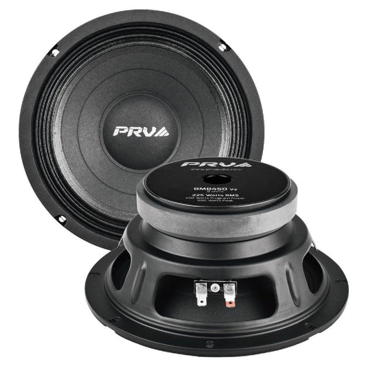 PRV AUDIO - 8"" MID BASS - STAMPED STEEL BASKET - 2""VC - 450W PROGRAM POWER (8MB450 V2)