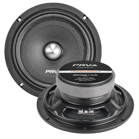 PRV AUDIO - 8" MID - STAMPED STEEL BASKET - 1.5" VC - 400 WATT - 4 OHM - SLIM (8MR400B-4 SLIM)