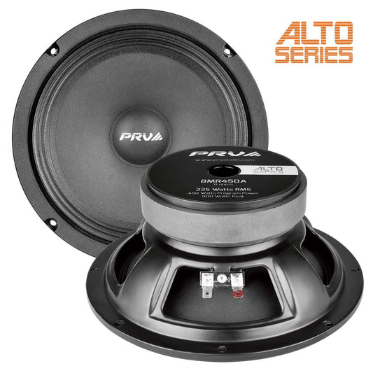 PRV AUDIO - 8" MID RANGE - STAMPED STEEL BASKET - 1.5" VC - 450W PROGRAM POWER - ALTO SERIES (8MR450A)
