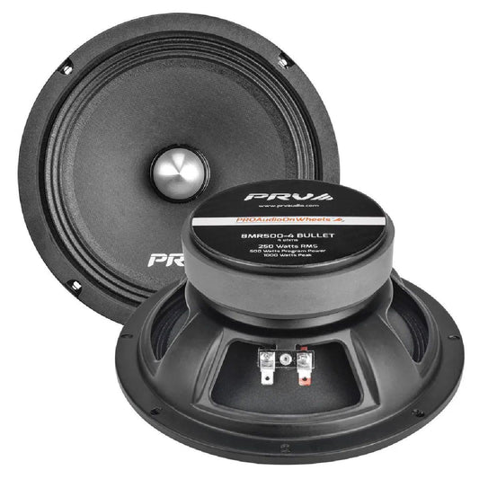 PRV AUDIO - 8" MID RANGE BULLET - STAMPED STEEL BASKET - 1.5" VC - 500W PROGRAM POWER - 4 OHMS (8MR500-4BULLET)