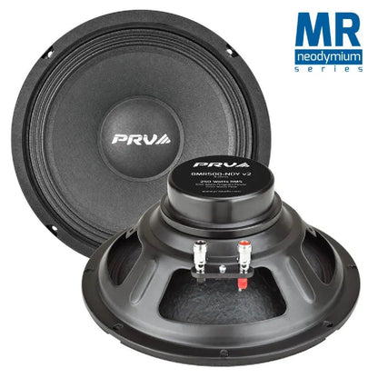 PRV AUDIO - 8" MID RANGE - NEODYMIUM - STAMPED STEEL BASKET - 2" VC - 500W PROGRAM POWER - 8 OHMS (8MR500-NDYV2)