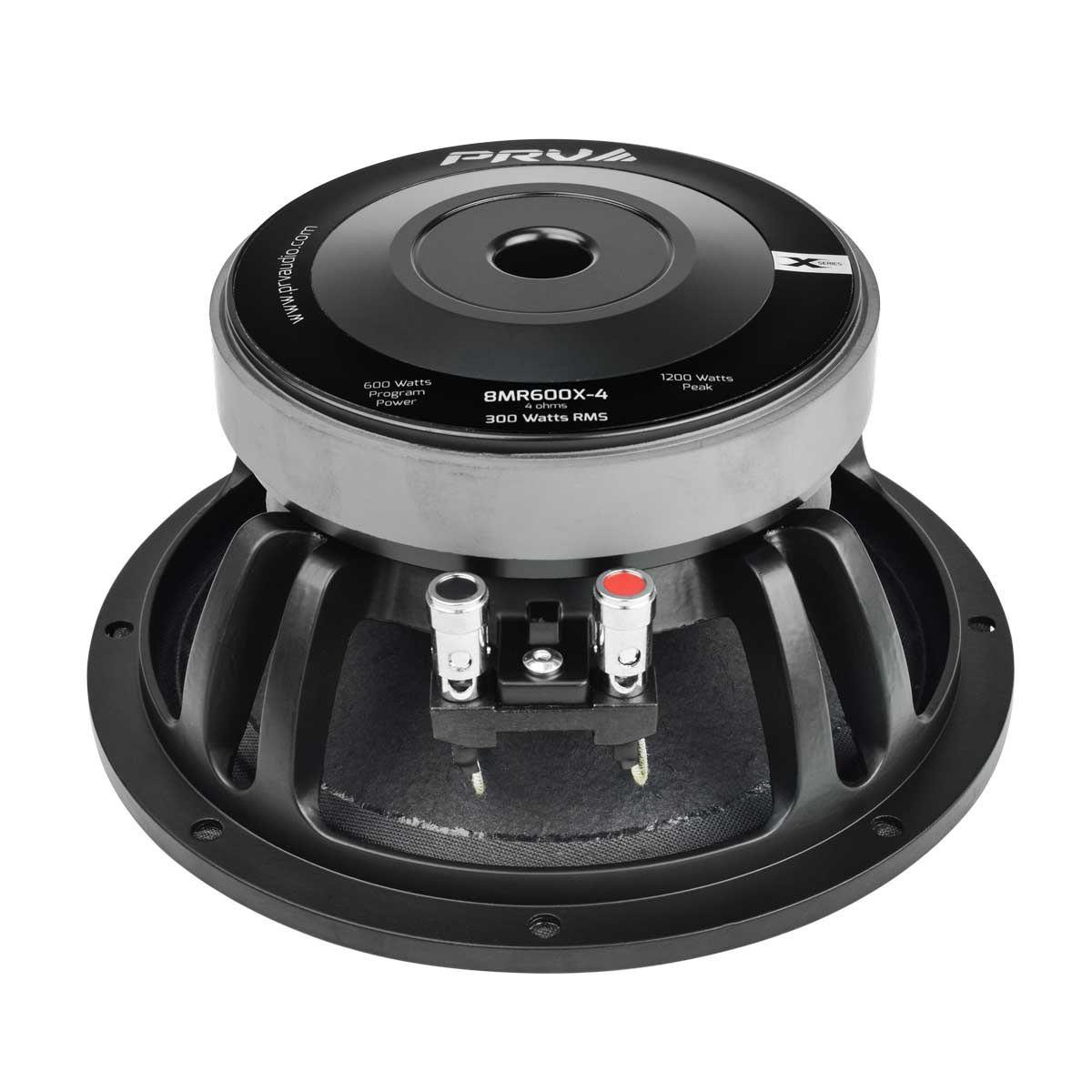 PRV AUDIO - 8" MID RANGE - ALUMINUM STEEL BASKET - 2.0" VC - 600W PROGRAM POWER - 4 OHMS - X SERIES (8MR600X-4)