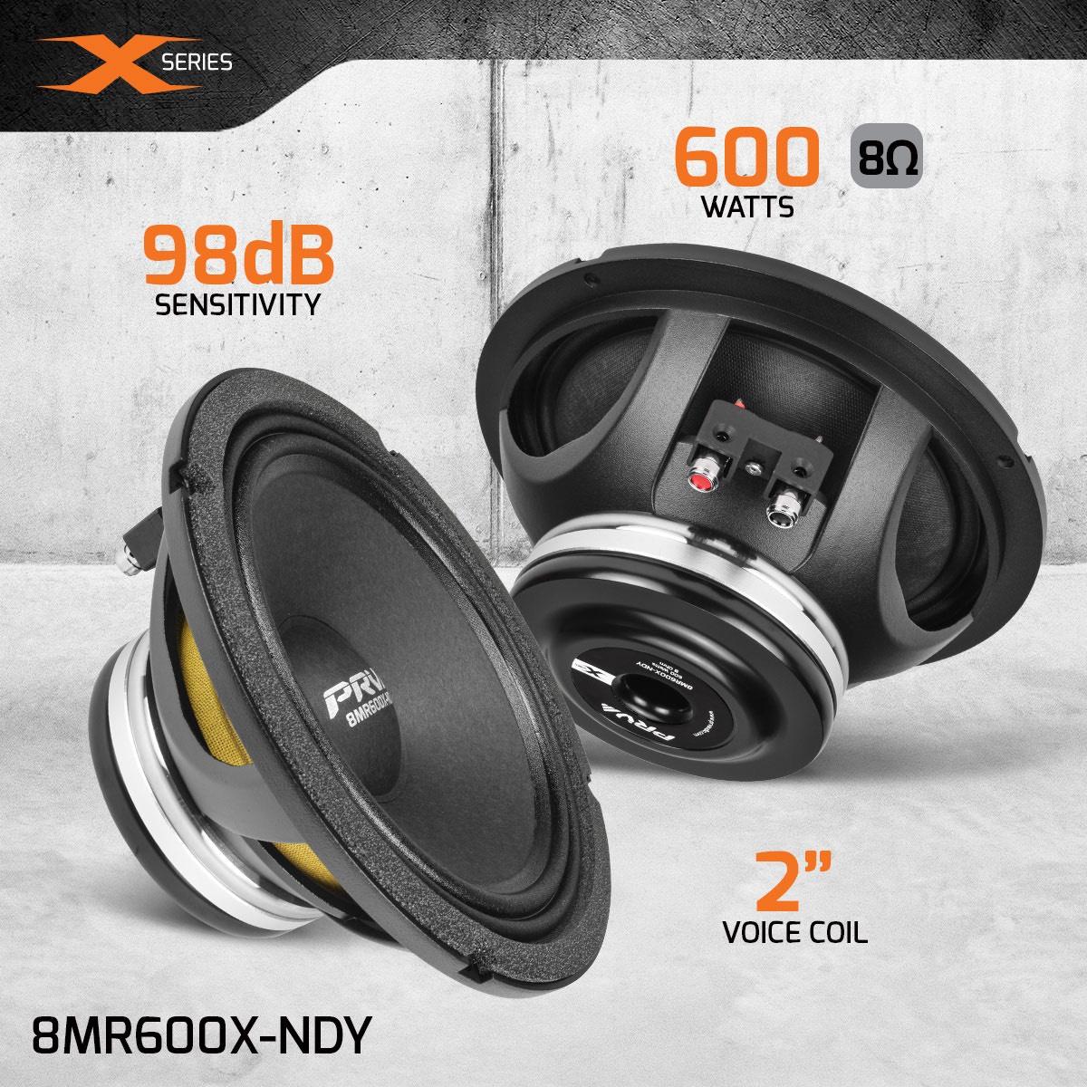 PRV AUDIO - 600 WATT MIDRANGE 8" (8MR600X-NDY)