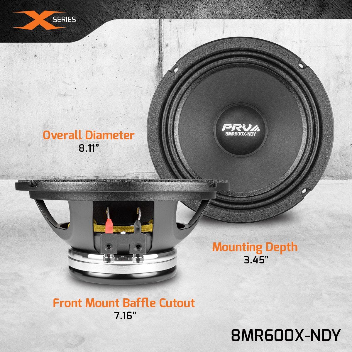 PRV AUDIO - 600 WATT MIDRANGE 8" (8MR600X-NDY)