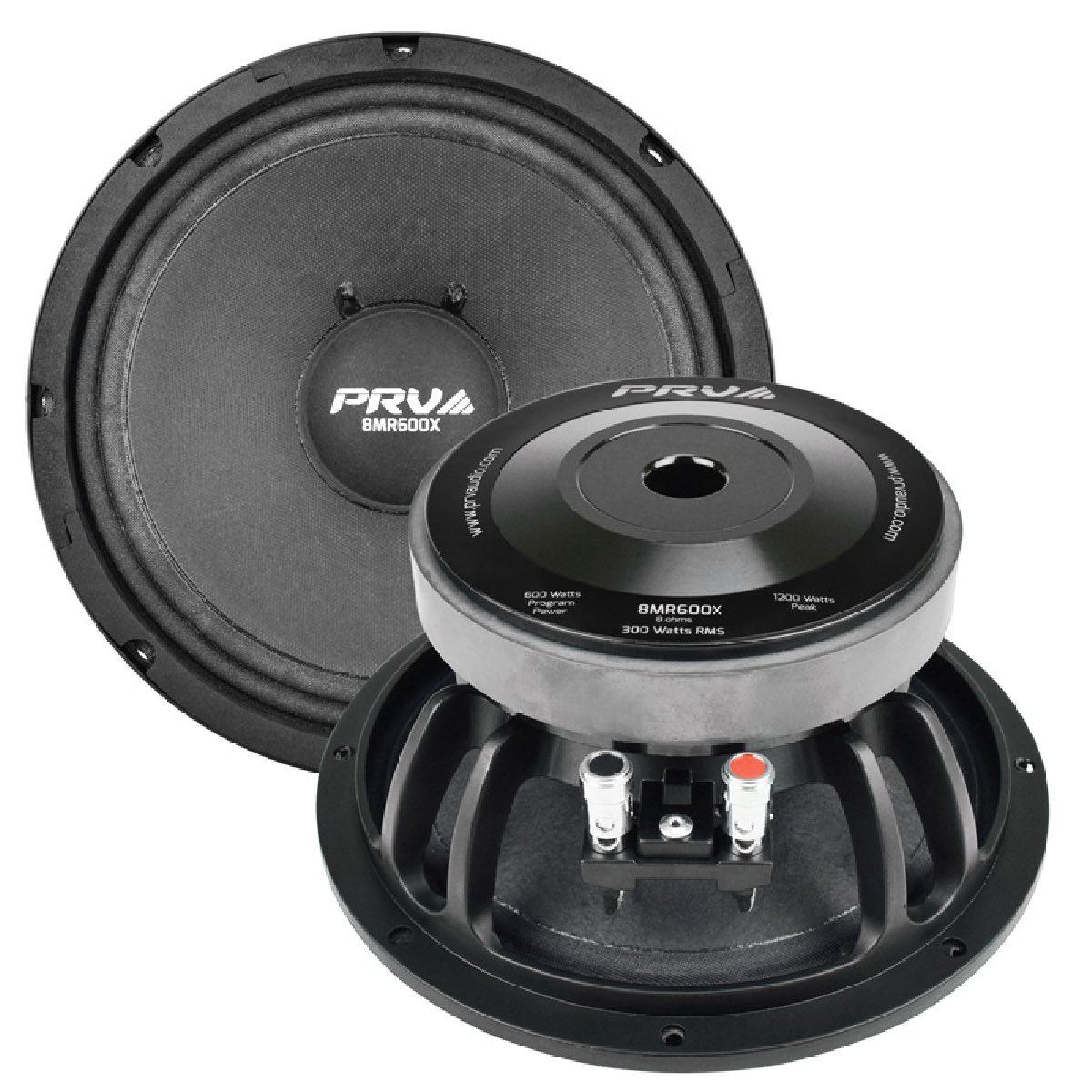 PRV AUDIO - 8" MID RANGE - ALUMINUM STEEL BASKET - 2.0" VC - 600W PROGRAM POWER - X SERIES (8MR600X)
