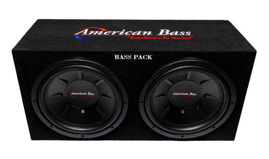 AMERICAN BASS 700 WATT BASS PACKAGE (2) 12" WOOFERS AMPLIFIER AND BOX (AB-BASSPACK)