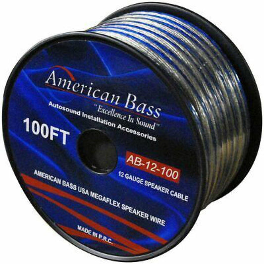 AMERICAN BASS 12 GAUGE 100' BLUE SPEAKER WIRE (AB12SW100)